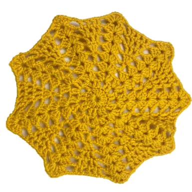 Ręcznie robiona szydełkowa podkładka kolor żółty