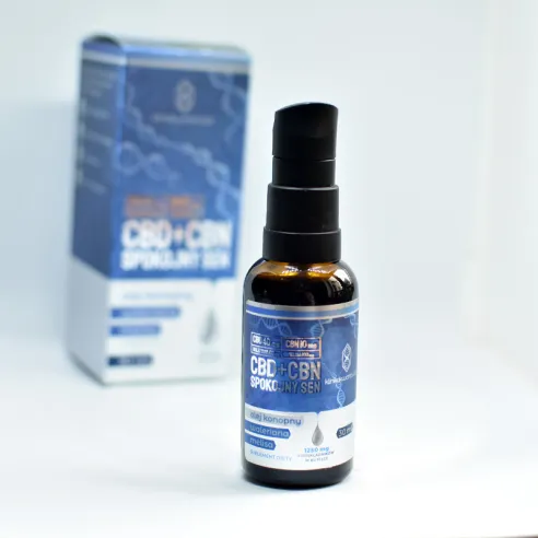 Olej CBD+CBN Spokojny Sen Olej konopny, waleriana, melisa