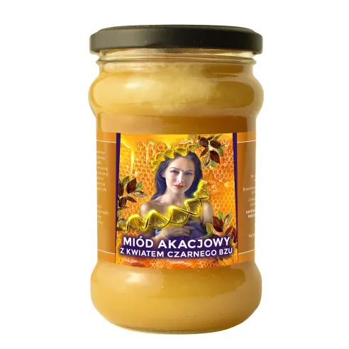 Miód Moniki Akacjowy z Kwiatem Czarnego Bzu - 430g